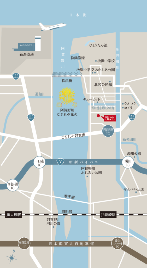 サンクレーク新元島町周辺地図
